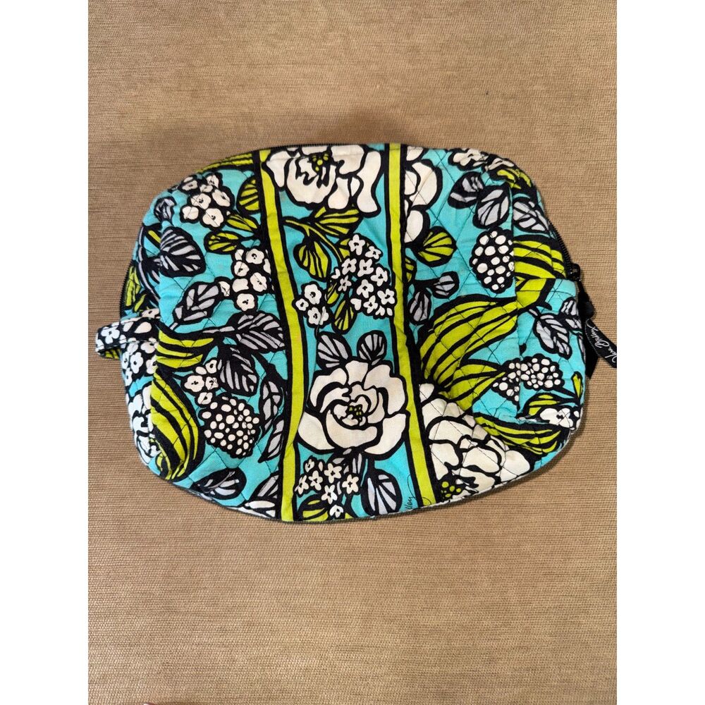 Vera Bradley White teal and green cosmetic bag, Small
